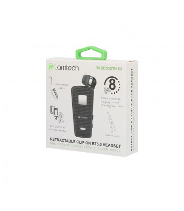 Lamtech LAM000476 In-ear Bluetooth Handsfree Ακουστικό Πέτου Μαύρο