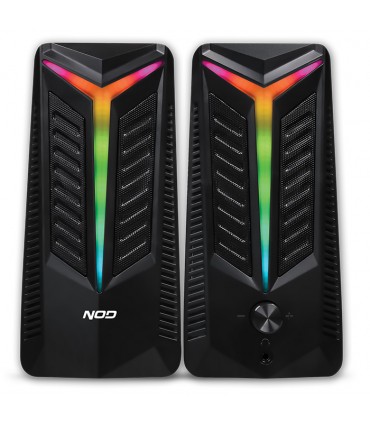 NOD Aurora 2.0 RGB Ηχεία Υπολογιστή 2.0 με RGB Φωτισμό και Ισχύ 16W σε Μαύρο Χρώμα