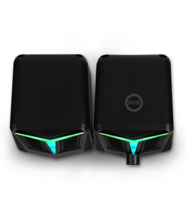 NOD Aurora 2.0 RGB Ηχεία Υπολογιστή 2.0 με RGB Φωτισμό και Ισχύ 16W σε Μαύρο Χρώμα
