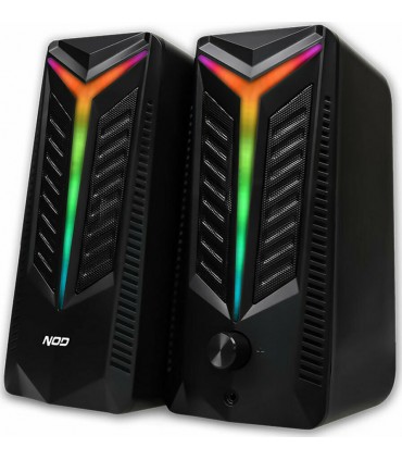 NOD Aurora 2.0 RGB Ηχεία Υπολογιστή 2.0 με RGB Φωτισμό και Ισχύ 16W σε Μαύρο Χρώμα