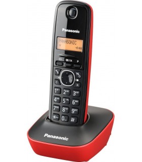 Panasonic KX-TG1611 Ασύρματο Τηλέφωνο Μαύρο/Κόκκινο