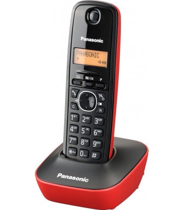 Panasonic KX-TG1611 Ασύρματο Τηλέφωνο Μαύρο/Κόκκινο
