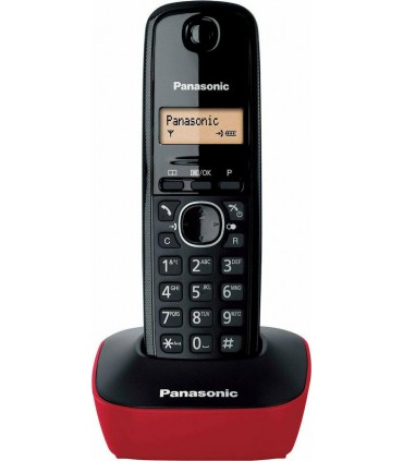 Panasonic KX-TG1611 Ασύρματο Τηλέφωνο Μαύρο/Κόκκινο