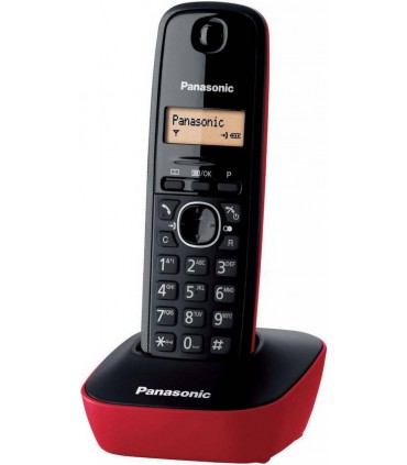 Panasonic KX-TG1611 Ασύρματο Τηλέφωνο Μαύρο/Κόκκινο