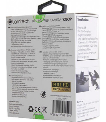 LAMTECH FULL HD USB WEB CAMERA WITH LED 1080P