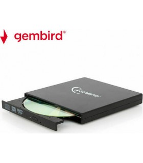 Gembird  DVD-USB-02 Εξωτερικός Οδηγός Εγγραφής/Ανάγνωσης DVD/CD για Desktop / Laptop Μαύρο