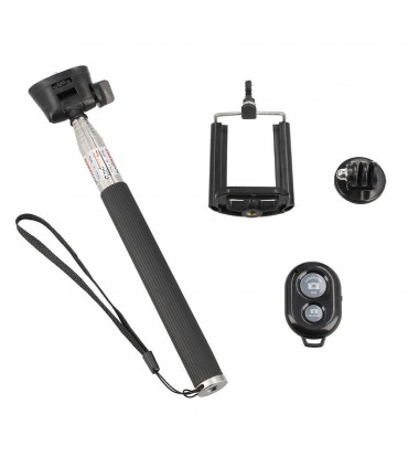 Lamtech 3in1 Selfie Stick με Bluetooth / Τηλεχειριστήριο Μαύρο