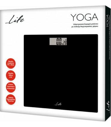 Life Yoga Ψηφιακή Ζυγαριά σε Μαύρο χρώμα  Life Yoga Ψηφιακή Ζυγαριά σε Μαύρο χρώμα
