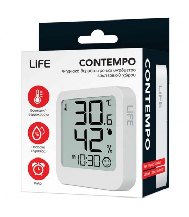 Life Contempo 221-0272 Θερμόμετρo & Υγρασιόμετρo Επιτραπέζιο για Χρήση σε Εσωτερικό Χώρο