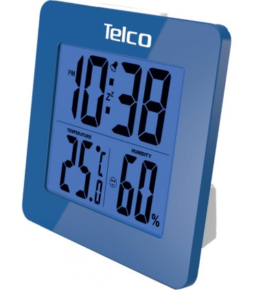 Telco E-0114H-1 Θερμόμετρo & Υγρασιόμετρo Επιτραπέζιο για Χρήση σε Εσωτερικό Χώρο Μπλε