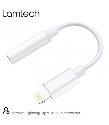 Lamtech Μετατροπέας Lightning male σε 3.5mm female Λευκό (LAM063005)
