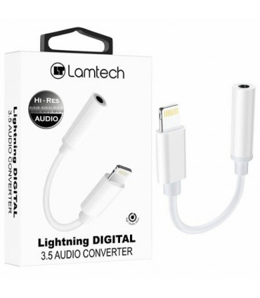 Lamtech Μετατροπέας Lightning male σε 3.5mm female Λευκό (LAM063005)