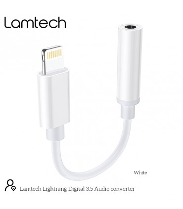 Lamtech Μετατροπέας Lightning male σε 3.5mm female Λευκό (LAM063005)