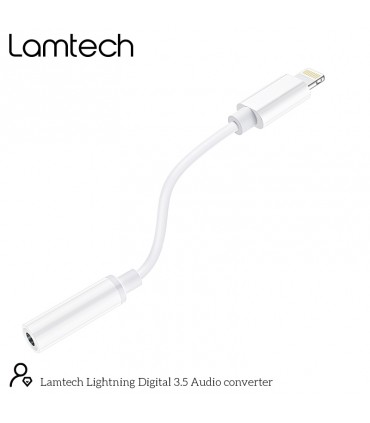 Lamtech Μετατροπέας Lightning male σε 3.5mm female Λευκό (LAM063005)
