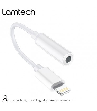Lamtech Μετατροπέας Lightning male σε 3.5mm female Λευκό (LAM063005)