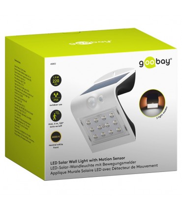 Goobay 45802 Επιτοίχιο Ηλιακό Φωτιστικό 1.5W 220lm με Αισθητήρα Κίνησης IP65