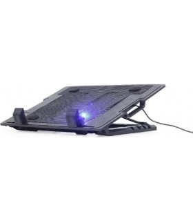 Gembird Cooling Pad για Laptop έως 17" με 1 Ανεμιστήρα και Φωτισμό (NBS-1F17T-01)