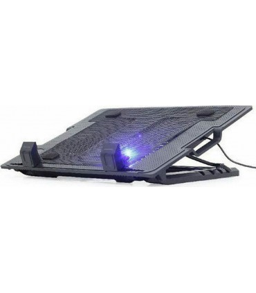 Gembird Cooling Pad για Laptop έως 17" με 1 Ανεμιστήρα και Φωτισμό (NBS-1F17T-01)