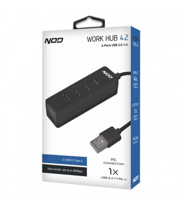 NOD Work Hub 4.2 USB 2.0 Hub 4 Θυρών με σύνδεση USB-A