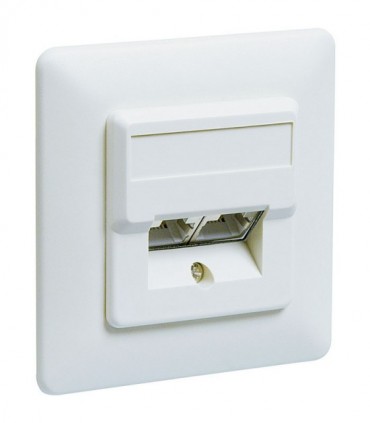 50972 CAT 5e DUP WHITE FLUSH MOUNT ΤΟΙΧΟΥ