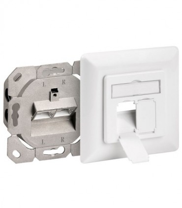 68721 CAT 6a WALL PLATE FLUSH MOUNTING WHITE