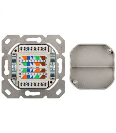 68721 CAT 6a WALL PLATE FLUSH MOUNTING WHITE