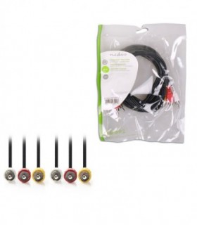 NEDIS CVGP24300BK30 Composite Video Cable 3x RCA Male-3x RCA Male 3.0 m Black