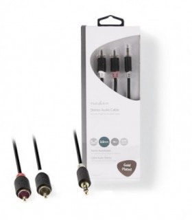 NEDIS CABW22200AT100 Stereo Audio Cable 3.5 mm Male - 2x RCA Male 10 m Anthracit