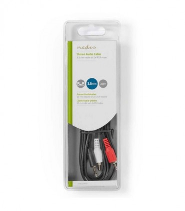 NEDIS CAGB22200BK20 Stereo Audio Cable 3.5 mm Male - 2x RCA Male 2.0 m Black