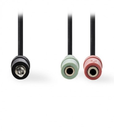 NEDIS CAGP22150BK02 Headset Audio Cable, 3.5 mm Male - 2x 3.5 mm Female, 0.2m, B