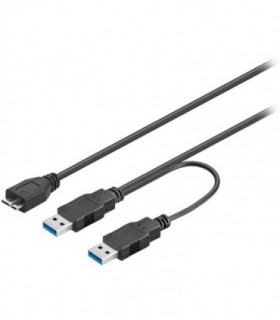 95746 ΚΑΛΩΔΙΟ 2xUSB 3.0 PLUG (TYPE A) -  USB 3.0 MICRO PLUG (TYPE B) 0.30m