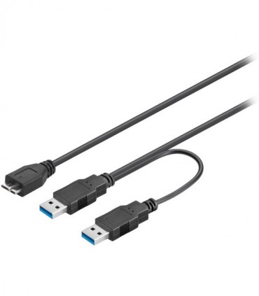 95746 ΚΑΛΩΔΙΟ 2xUSB 3.0 PLUG (TYPE A) -  USB 3.0 MICRO PLUG (TYPE B) 0.30m