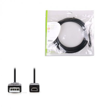 NEDIS CCGP60300BK50 USB 2.0 Cable A Male-Mini 5-pin Male,5.0 m Black