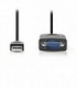 NEDIS CCGW60852BK09 Converter USB A male to RS232 male, USB 2.0,0.9 m cable