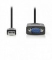 NEDIS CCGW60852BK09 Converter USB A male to RS232 male, USB 2.0,0.9 m cable