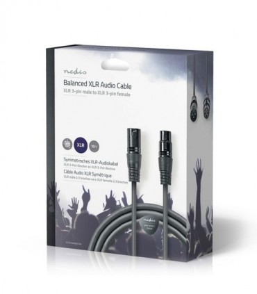NEDIS COTG15010GY100 Balanced XLR Audio Cable XLR 3-Pin Male - XLR 3-Pin Female