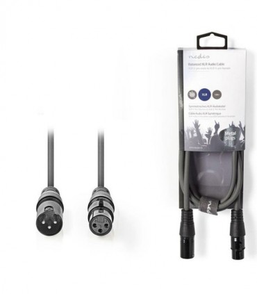 NEDIS COTH15010GY15 Balanced XLR Audio Cable XLR 3-Pin Male - XLR 3-Pin Female 1