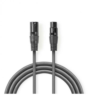 NEDIS COTH15010GY50 Balanced XLR Audio Cable XLR 3-Pin Male - XLR 3-Pin Female 5