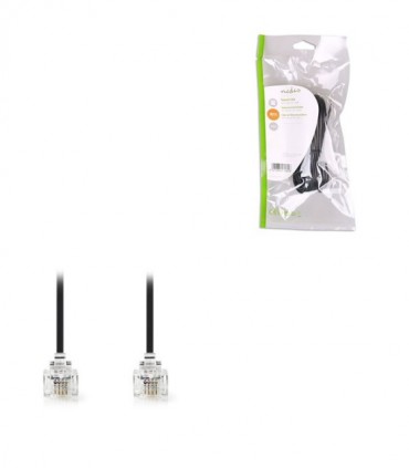 NEDIS TCGP90200BK50 Telecom Cable RJ11 Male - RJ11 Male 5.0 m Black