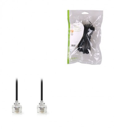 NEDIS TCGP90200BK100 Telecom Cable RJ11 Male - RJ11 Male 10.0 m Black