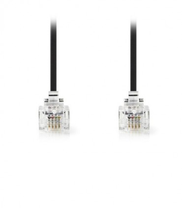 NEDIS TCGP90200BK100 Telecom Cable RJ11 Male - RJ11 Male 10.0 m Black