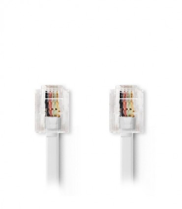 NEDIS TCGP90200WT100 Telecom Cable RJ11 Male - RJ11 Male 10.0 m White
