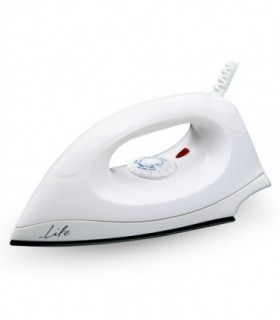LIFE DI-001 Dry Iron 1400W with teflon soleplate,white